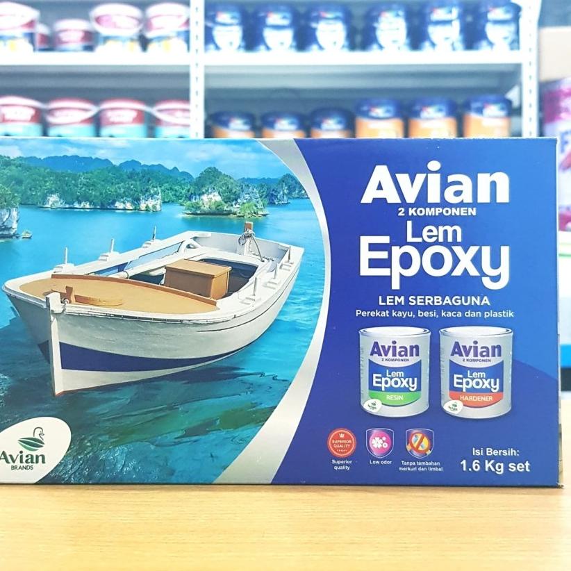 

Terjangkau Avian LEM EPOXY Bening Transparan Serbaguna 2 Komponen Resin Hardener 1.6 KG Avian Brands ン