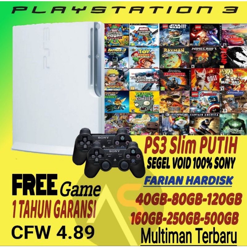 Ps3 Playstation 3 Slim Seri 2000X/ 3000X + Hdd 500gb/320gb/250gb/160gb + Full Games