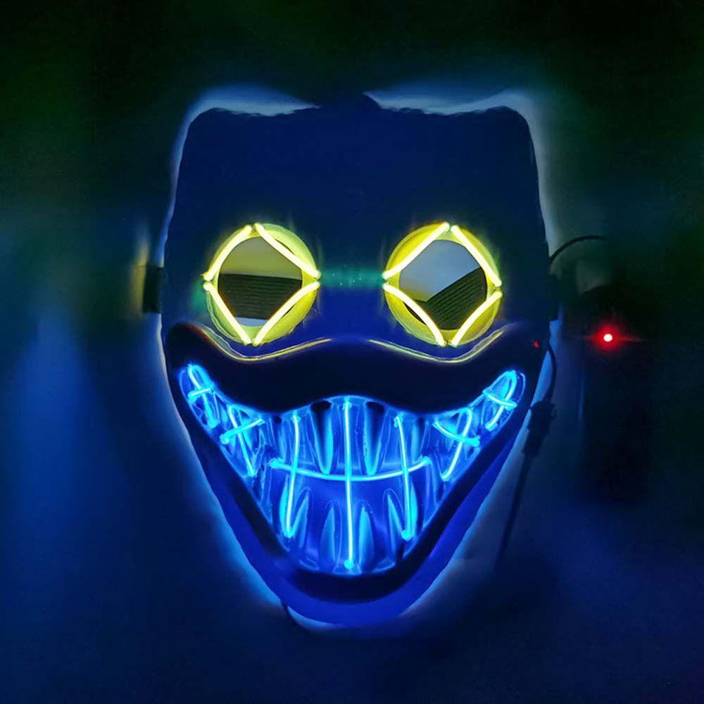 【 ELEGANT 】 Huggy Wuggy Topeng Hague Vagi Game Karakter Dance Party Party Props Party Topeng Props Cosplay Topeng Bercahaya Topeng LED Topeng Props Topeng Topeng Penuh Wajah Topeng Halloween