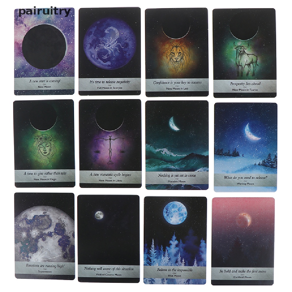 Prt 44 Kartu Tarot Moonologi Oracle Magic Untuk Permainan PRT