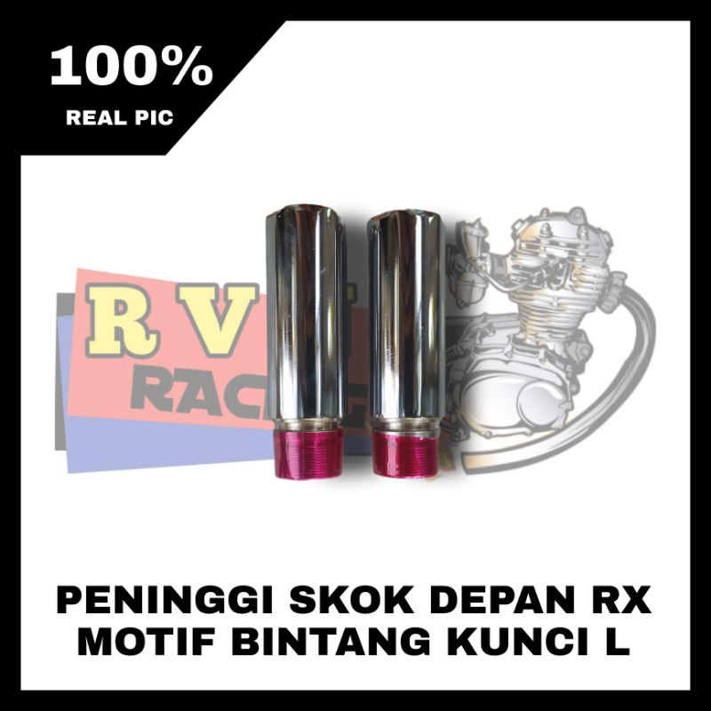PENINGGI SHOCK SKOK DEPAN RX MOTIF BINTANG KUNCI L UK 10CM