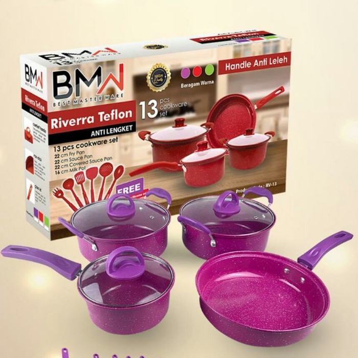 PANCI COOKWARE SET TEFLON + SPATULA RIVERA 13 SET BMW