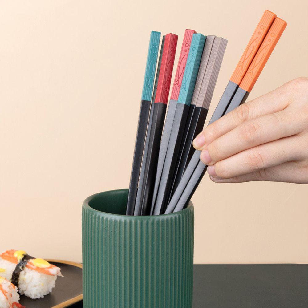 Solighter 5pasang Sumpit China Tahan Suhu Tinggi Sumpit Makanan Sushi Set Peralatan Makan Reusable