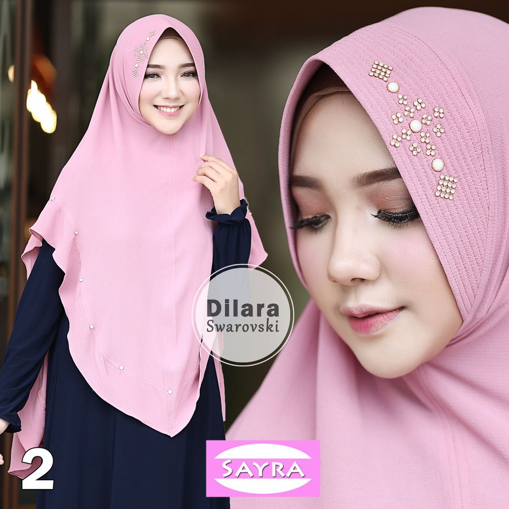 ✅ ✅ Hijab Khimar Dilara Swarovski Jilbab Bergo Syari Termurah