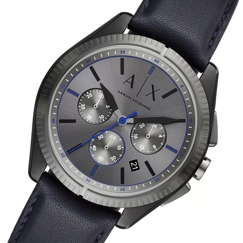 Armani Exchange Giacomo Chronograph Navy Leather AX2855 100% Original