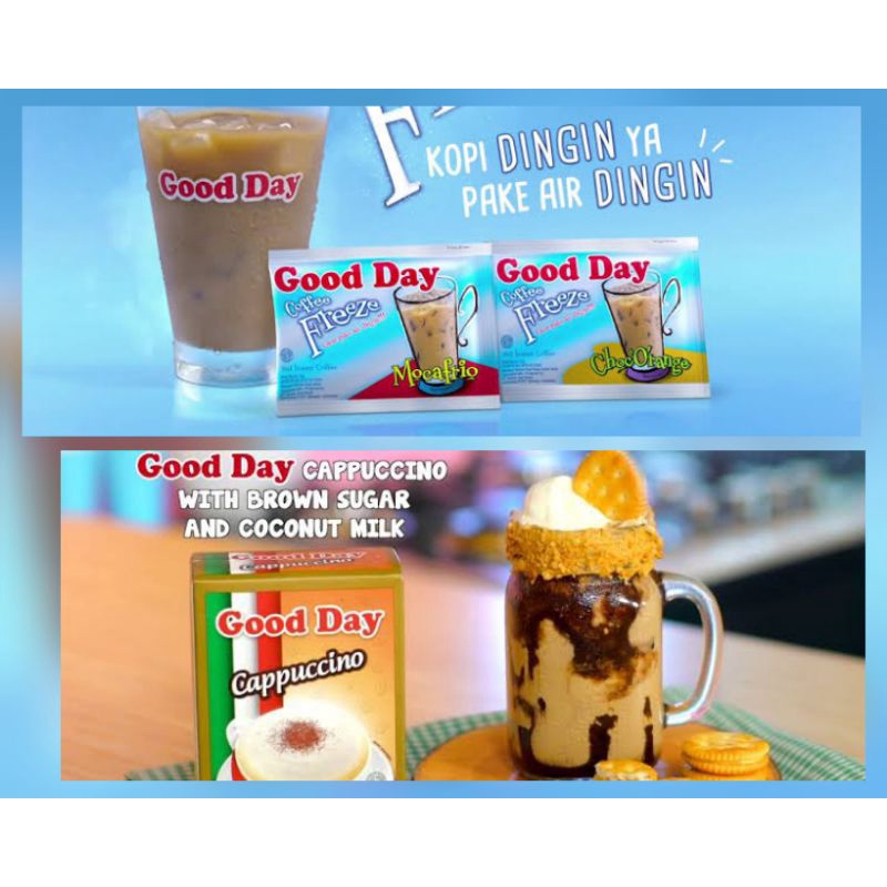 

Kopi Good Day | Kopi Good day freeze & Cappucino 1 Renceng ( 10 sachet )
