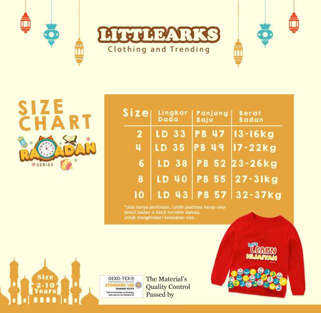 Longsleeve ramadhan series littleark 2-10t ready