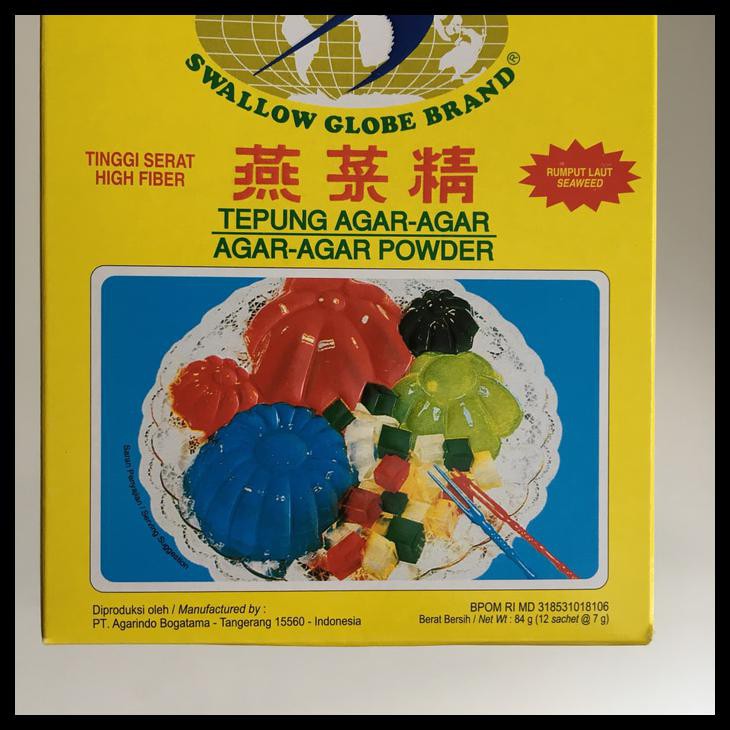 

Tu5Q Swallow Globe Brand Tepung Agar-Agar 12 X 7Gr I1Lb