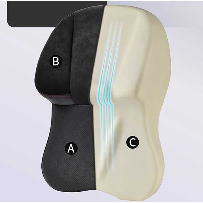 Headrest / Neckrest / Bantal Leher Kursi Mobil Ergonomis Memory Foam Neck Pillow Headrest