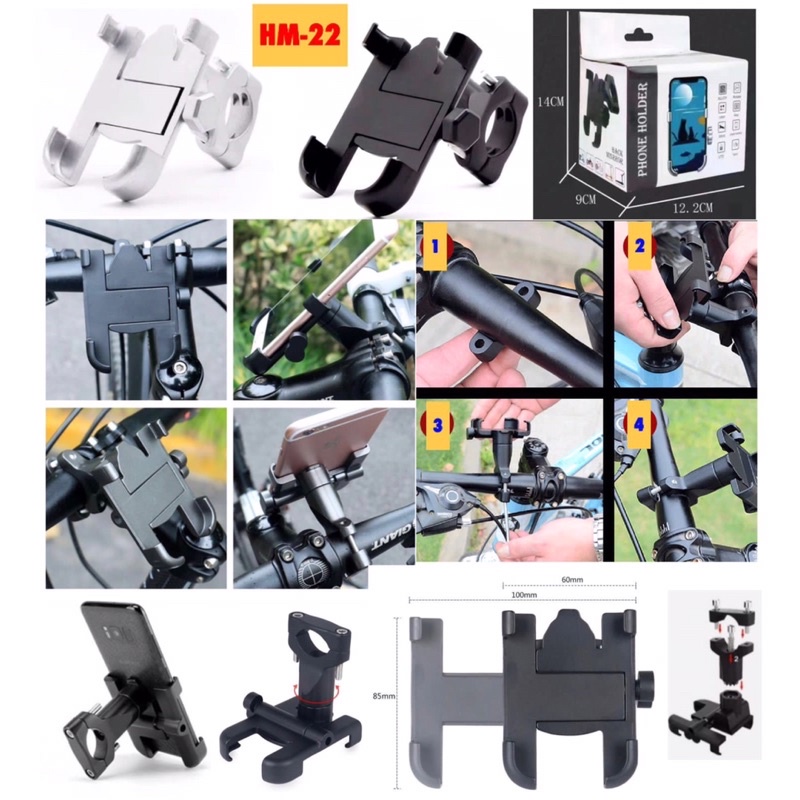 Holder Stang Motor / Sepeda HM-22 Bahan Besi HM22