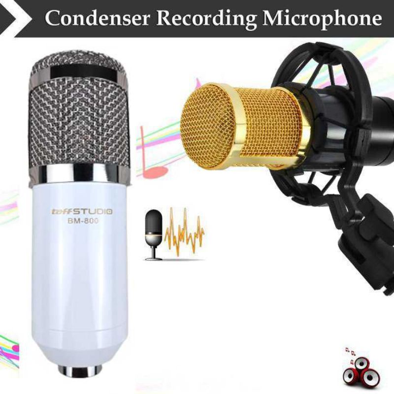 PROMO Mikrofon Kondenser Studio dengan Shockproof Mount - BM-800 TaffSTUDIO OMSK5YBK OMSK5YKK OMSK5YWH