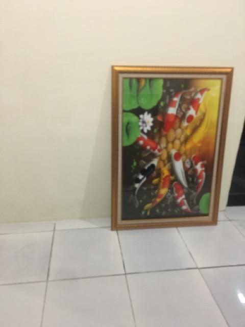 Lukisan Koi Fengshui 90 X 60 Cm