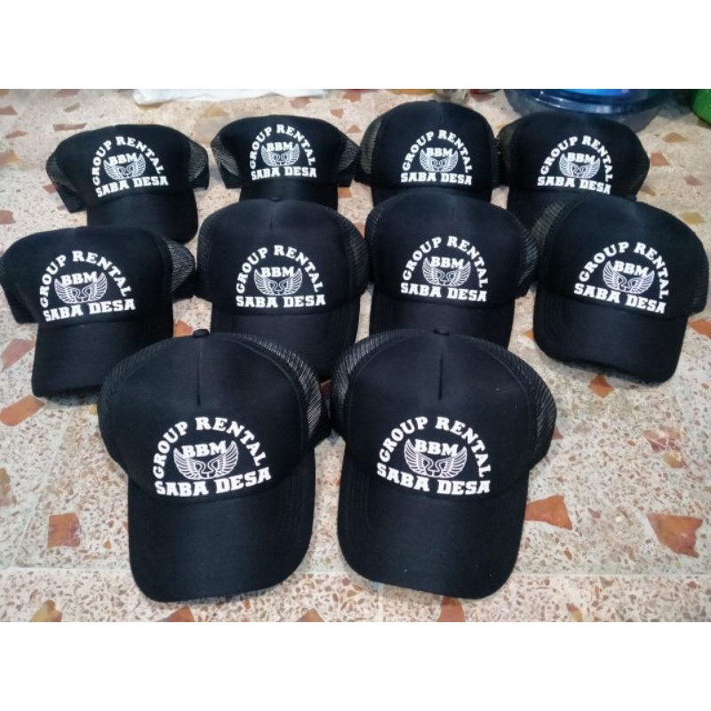 topi sablon custom nama logo / sablon topi custom satuan