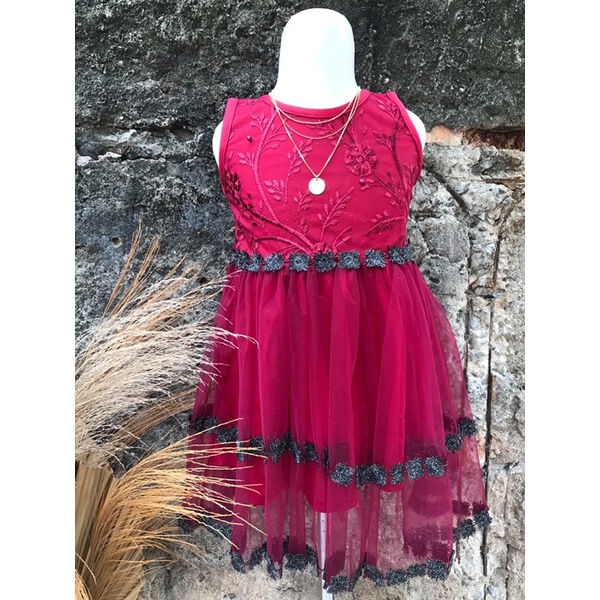 DRESS ANAK PEREMPUAN GAUN ANAK TILE TUTU RENDA