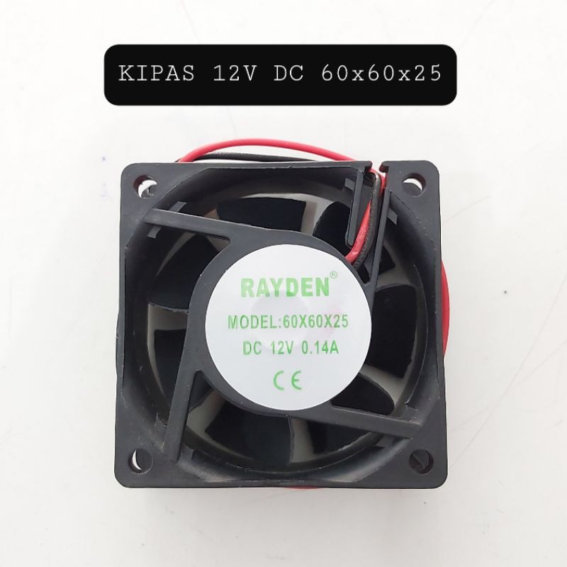 Kipas DC 12 Volt Ukuran 60x60x25 6cm Fan 6 cm TEBAL