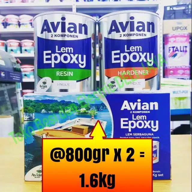 

Lem Epoxy Transparan Sebaguna AVIAN 2 komponen 2 x 800g