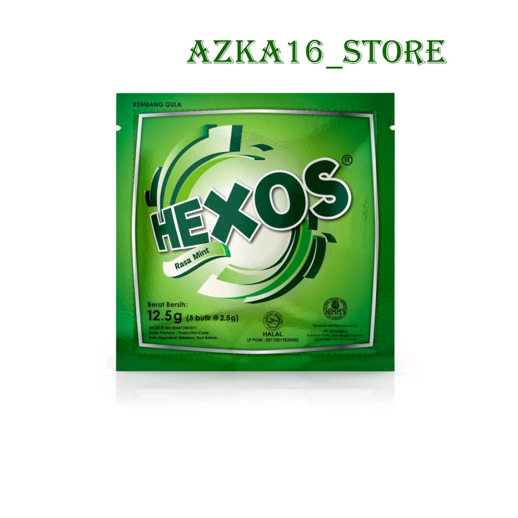 

HEXOS MINT PERMEN PELEGA TENGGOROKAN (harga per box isi 50 sachet)