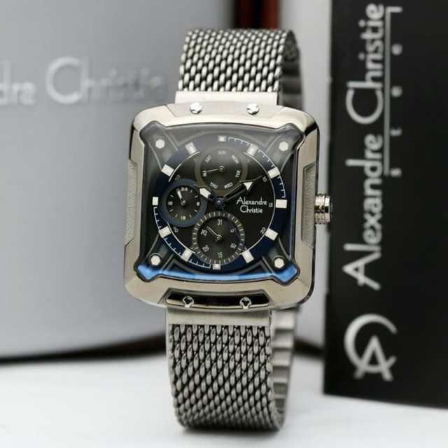 Jam Tangan Wanita Alexandre Christie AC 3030 Black Blue Original Garansi Resmi 1 Tahun