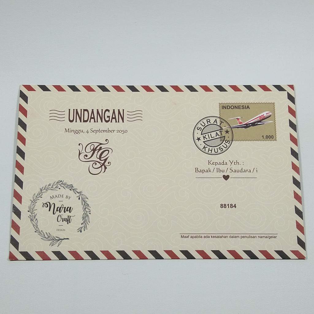 Erba 88184 Undangan Pernikahan Murah Motif Amplop