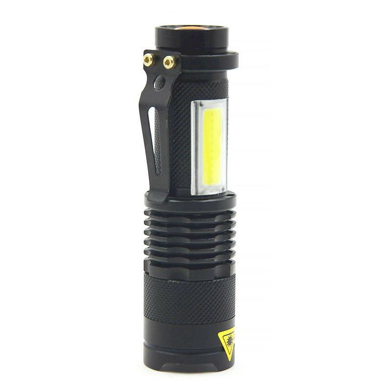 TaffLED Senter LED 3800 Lumens Waaterproof Pocketman COB Zoomable - P1 - Black