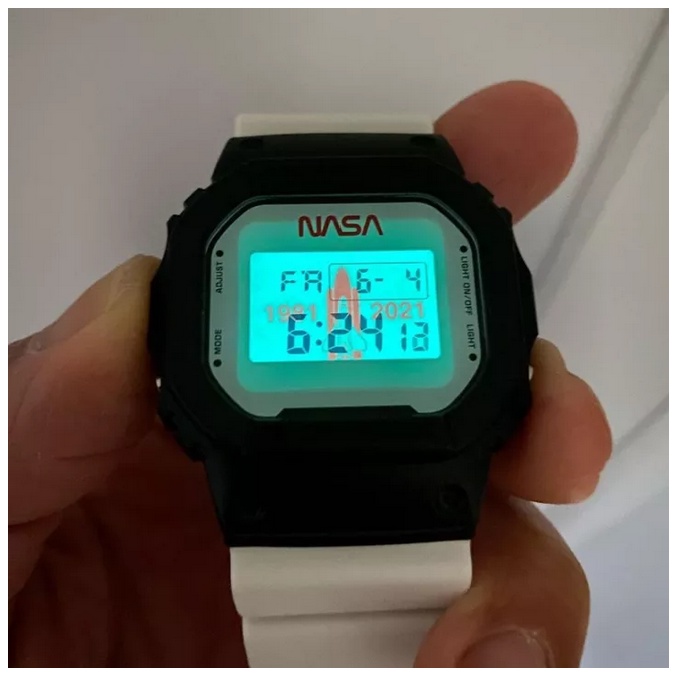 NASA x G Shock DW-5600NASA21-1 All Systems Go Jam Tangan Olahraga Pria Tampilan Ganda 200M Tahan Air Shockproof dan Waterproof Waktu Dunia LED Lampu Otomatis