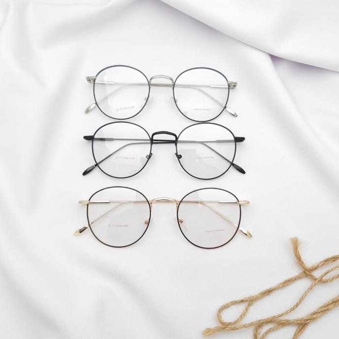 paket frame kacamata pria/wanita Bulat | Lensa Photocromic