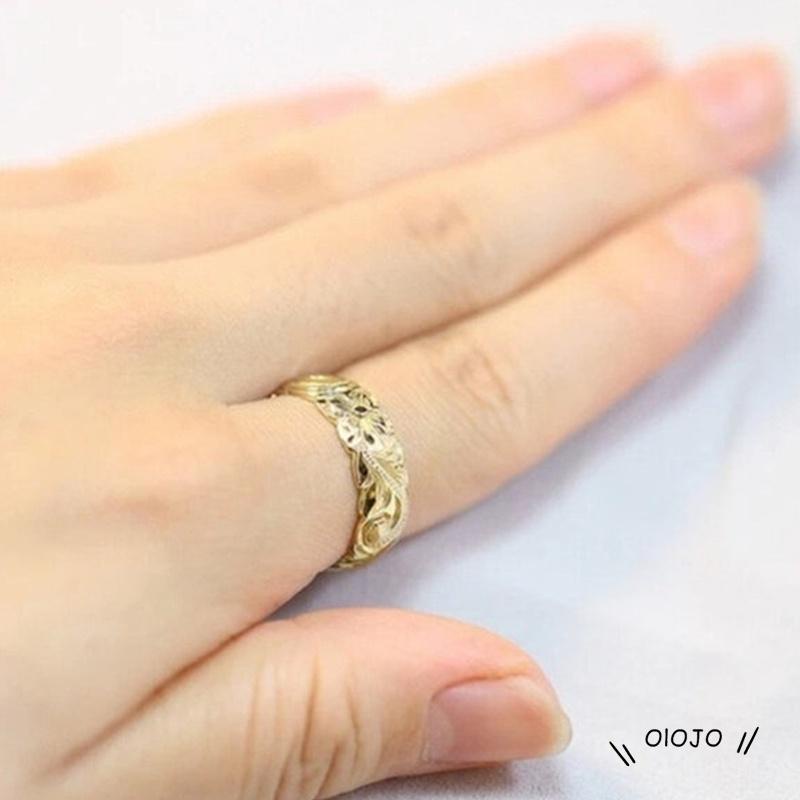 【COD】Cincin Ukir Bunga Mawar Untuk Wanita