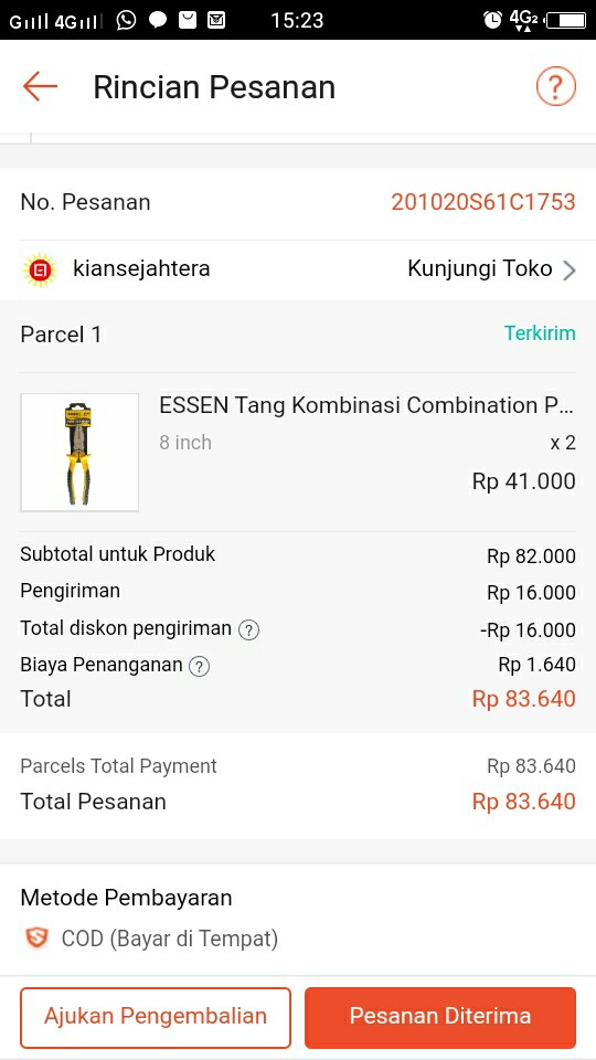 Essen Tang Kombinasi Combination Pliers Tang Jepit Potong