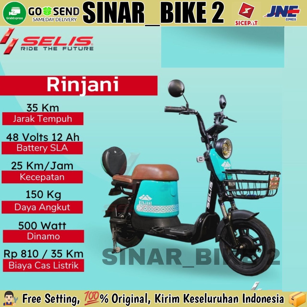 Sepeda Listrik SELIS Rinjani Electric Bike 48 Volt 12 Ah