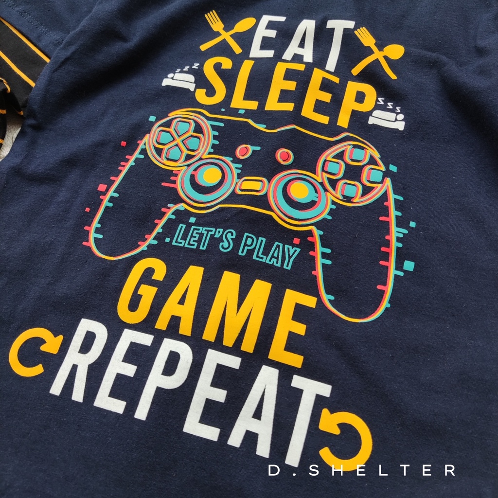 KAOS ANAK TANGAN PANJANG NAVY EAT SLEEP