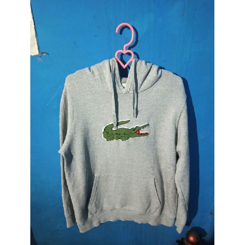 Hoodie lacoste abu big logo