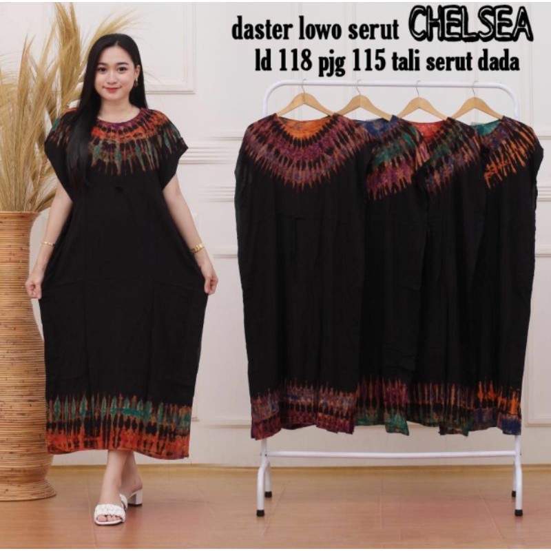 Daster Lowo Model Tali Serut Dada Black Chelsea - Adinda Batik Butik