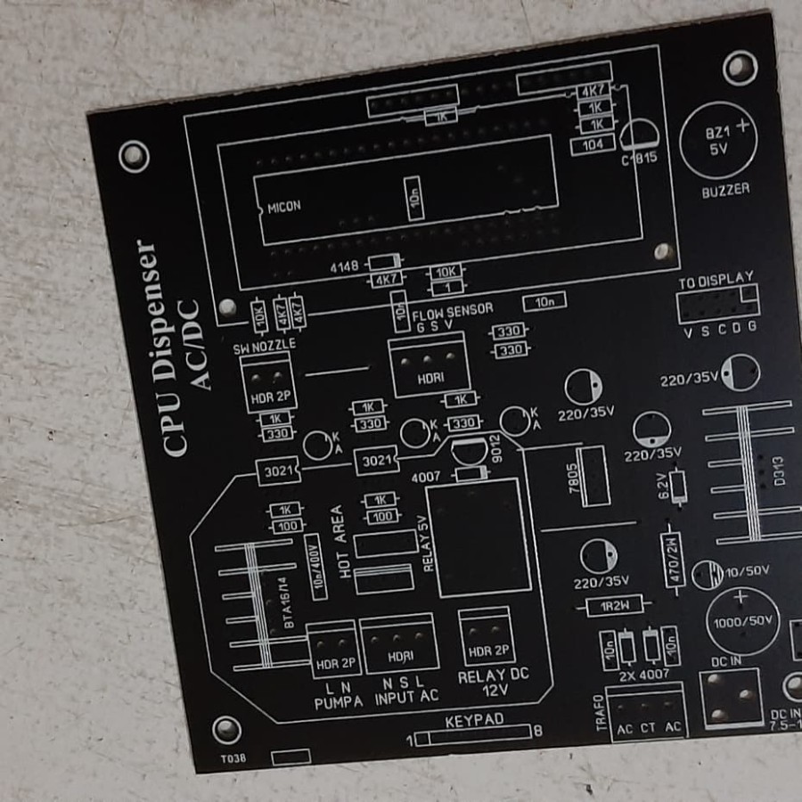 PCB CPU Controller Pom Mini Bahan Pertinak FR2