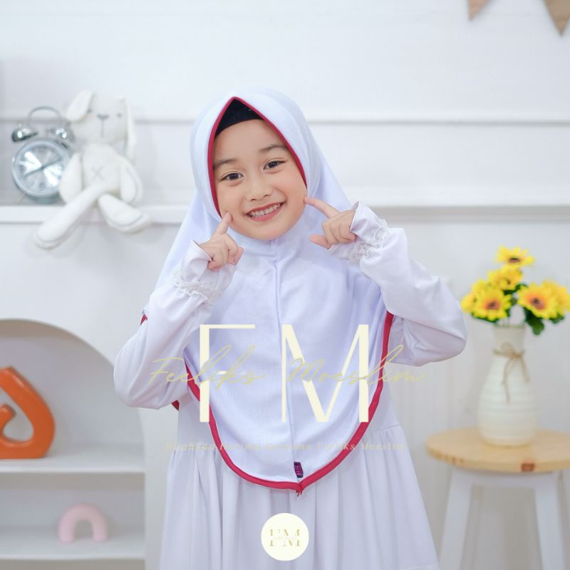 Hijab Bergo Penguin 6-10thn / Jilbab nyaman murah adem kerudung kualitas PREMIUM