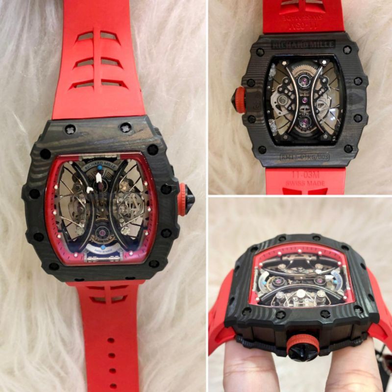 JAM TANGAN PRIA RM 50-01LDRr MAC DONOUGT CARBON CASE AUTOMATIC SWISSCLONE