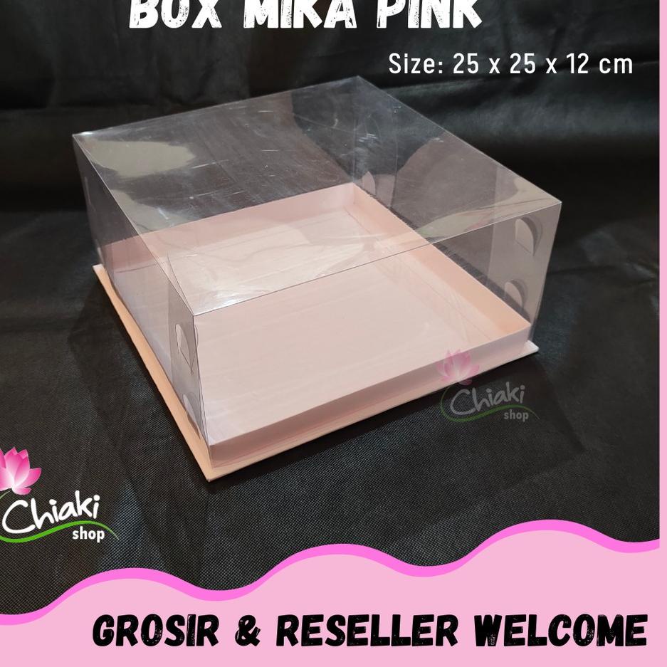 

hktu476 Box Mika PINK Uk 25 x 25 x T. 12 cm Cupcake isi 9 Cake Pudding Tart Dus Emas Karton Tebal CHIAKI ➫ 97