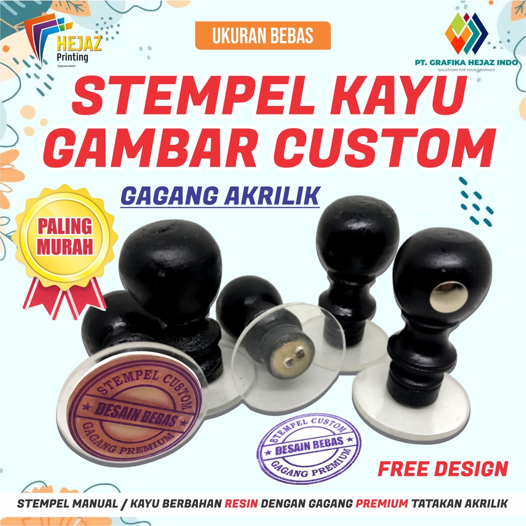 

Stempel Kayu/Biasa/Manual Ukuran Custom Desain Suka Suka