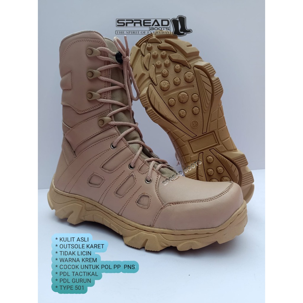 sepatu pdl pol pp pns pdl krem tactikal