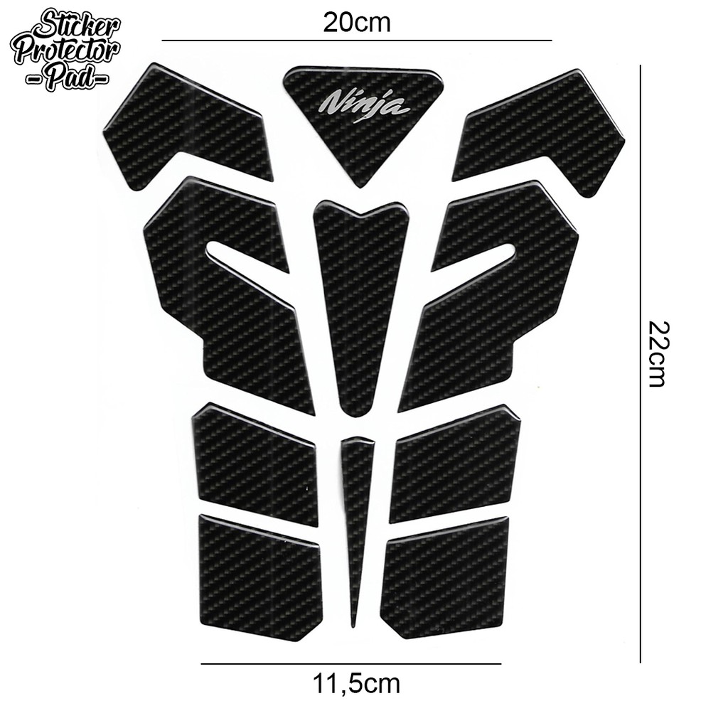 Tankpad universal logo ninja carbon timbul