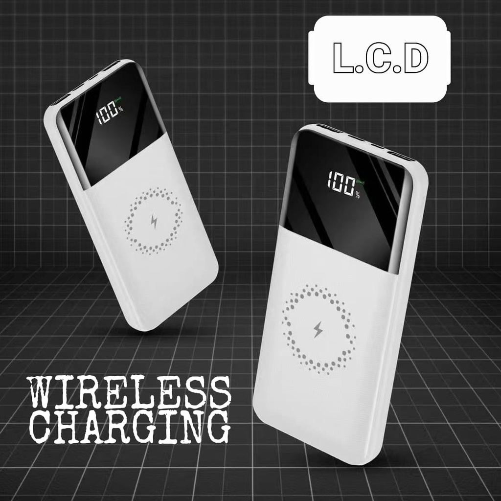 PB Powerbank Power Bank LCD Qi Wireless Charging 2 Port 10000mAh