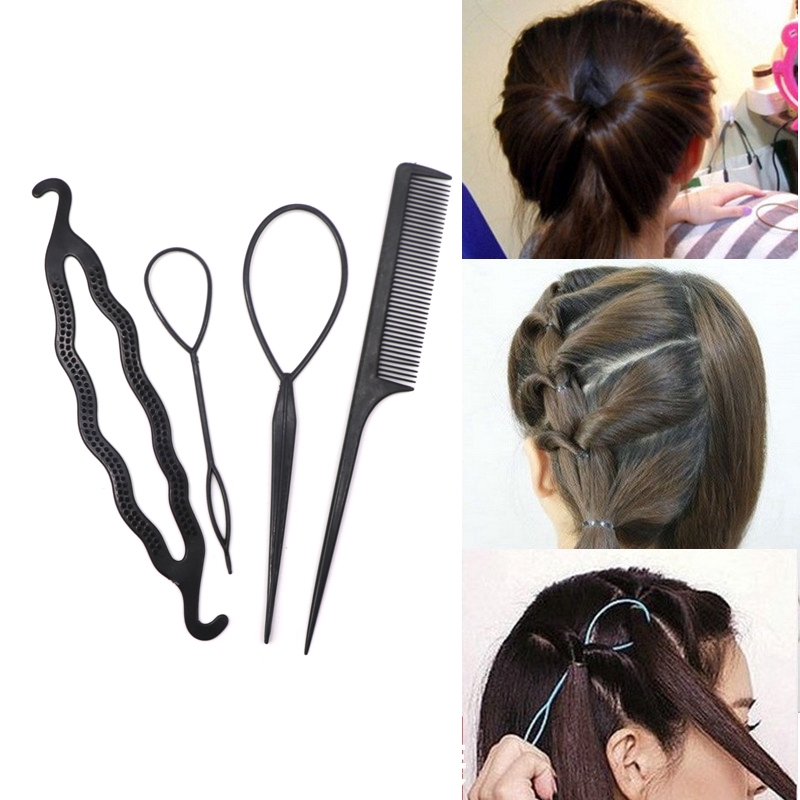 DIY Magic Hair Styling Accessories Hair Clip Hair Braiding Braider Tool Set Twist Bun Barrette Elastic for Women Headband