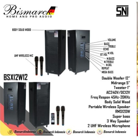 SPEAKER WIRLESS BISMARCK BSX12W12