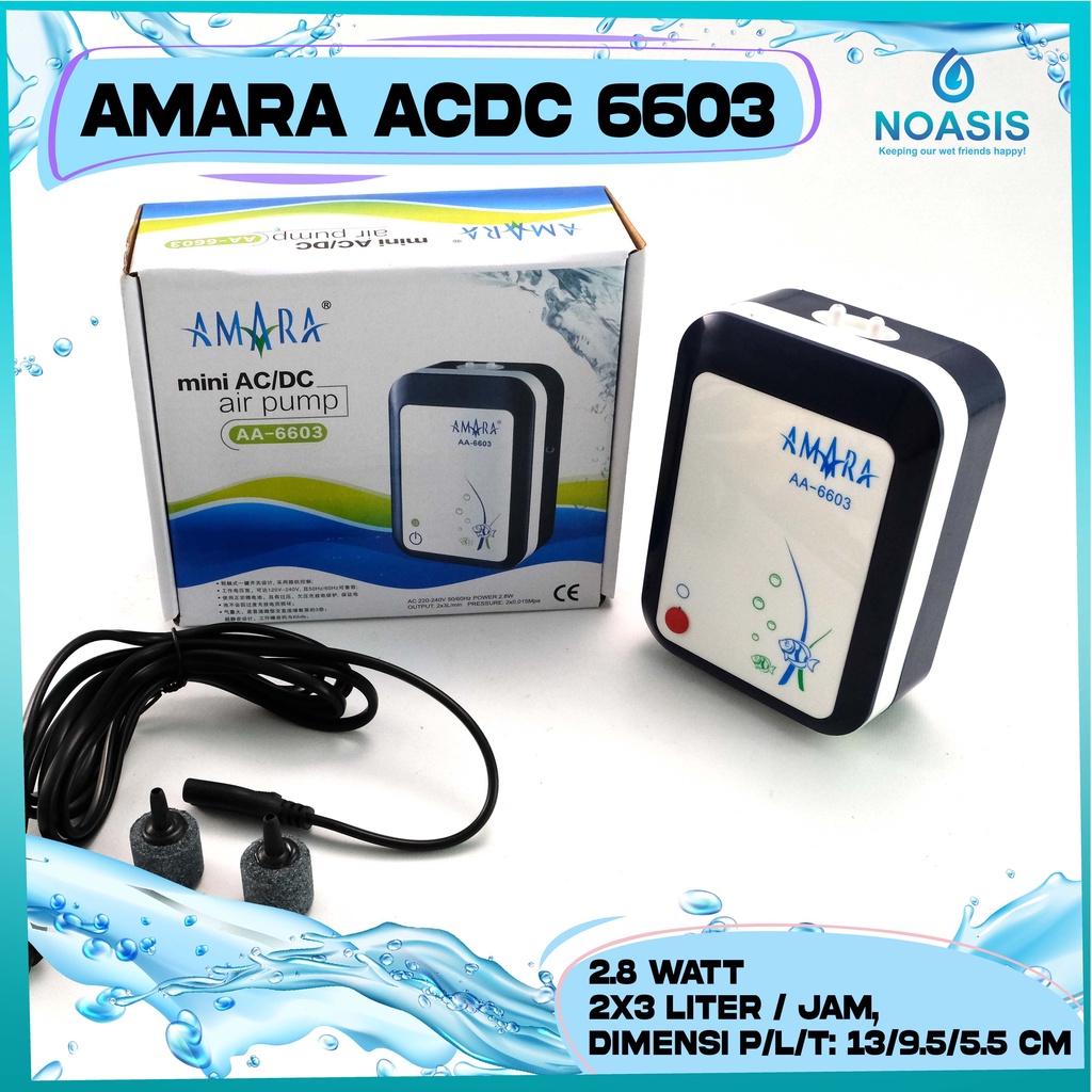 AMARA AA 6603 Mini AC/DC Air Pump / Aerator / POMPA UDARA AQUARIUM