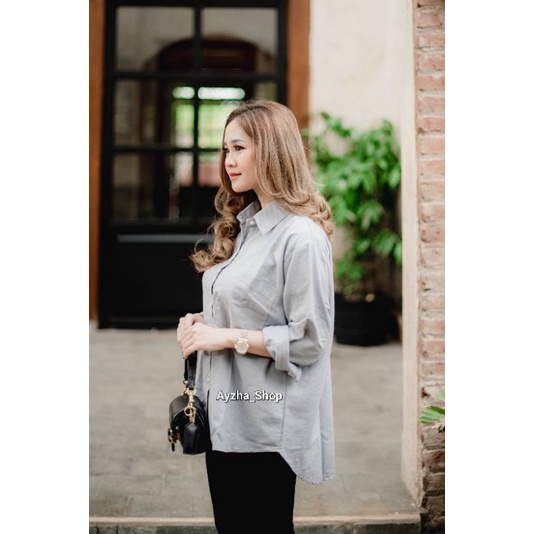 Kemeja linen oversize olivia shirt