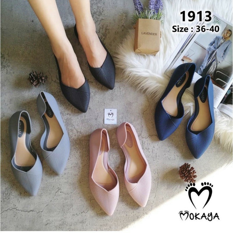 (1913) SEPATU FLATSHOES WANITA POLOS SIMPLE ELEGANT MEWAH IMPORT MOKAYA / Size 36-40