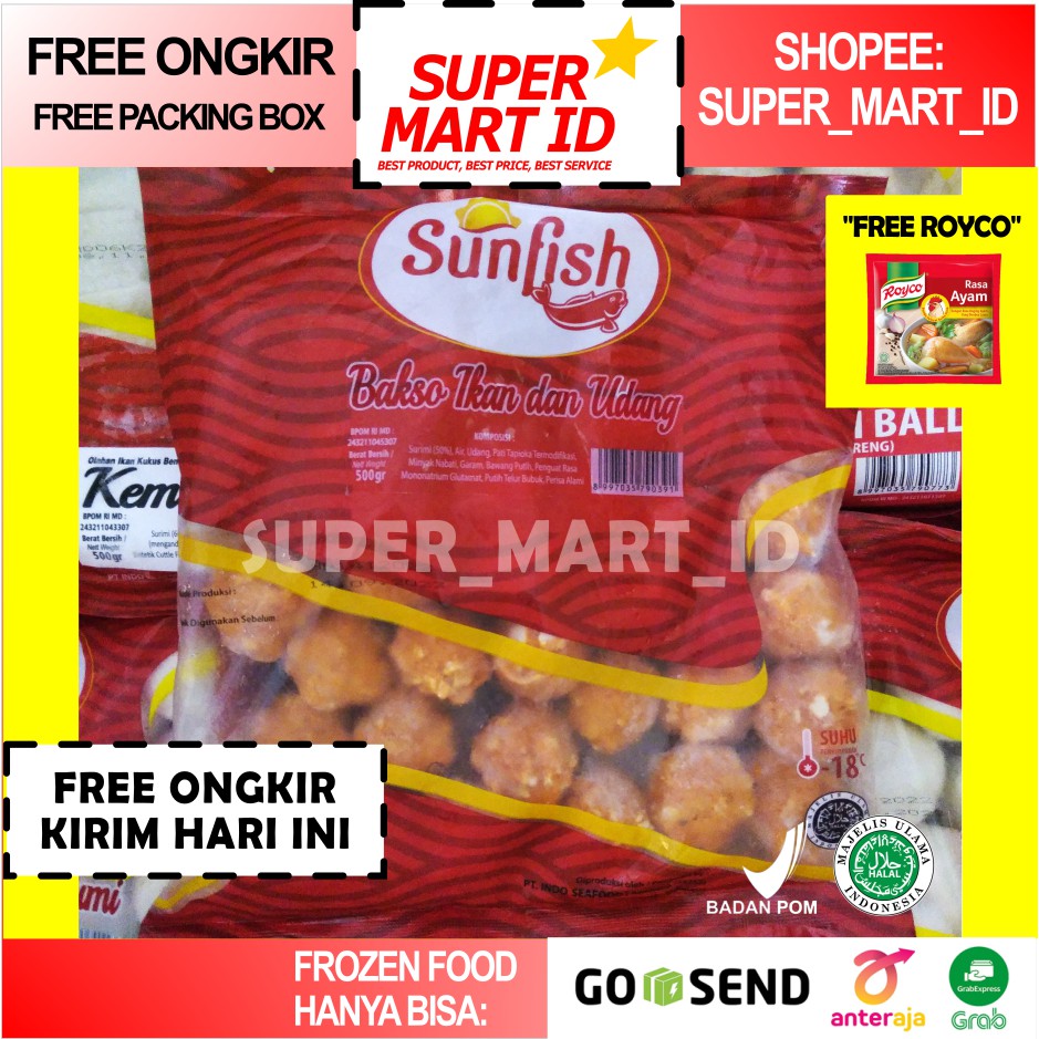 

Baso Udang Sunfish 500 Gram 34 Pcs Shrimp Ball Sunfish Bakso Ikan Udang Sunfish Bakso Udang 500Gram