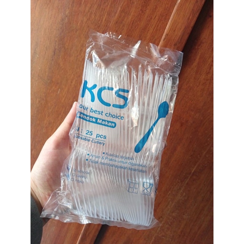 SENDOK MAKAN PLASTIK BENING KCS ISI 25pcs