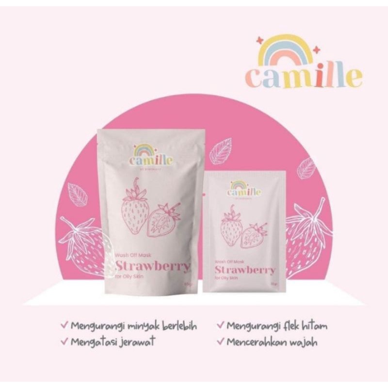 【Offline Store】CAMILLE BEAUTY Masker Wajah WashOff Mask | Little Pop Facemist | Strawberry Yogurt Body Scrub | Masker Skincare Bodycare Pemutih Wajah Tubuh Organik BPOM