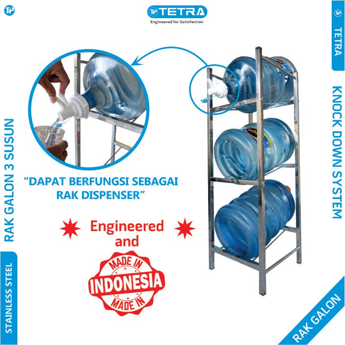 Rak Galon 3 Susun / Tingkat  Stainless Steel