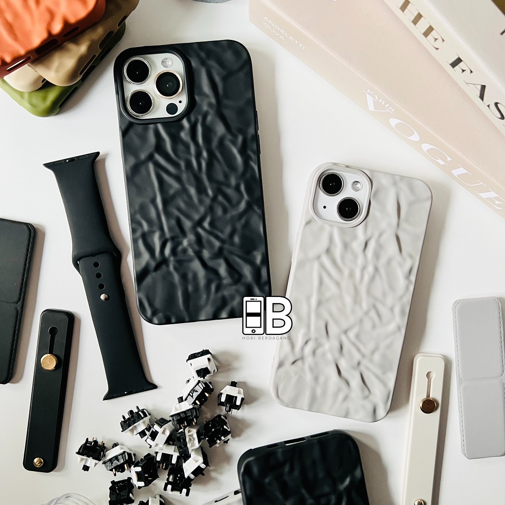 WRINKLE PATTERN Texture Doff Casing Kerut Keriput Warna Monochrome Case iPhone X XR XS 11 12 13 PRO MAX